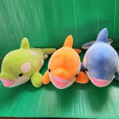 神戸須磨シーワールド イルカのぬいぐるみセット（緑・オレンジ