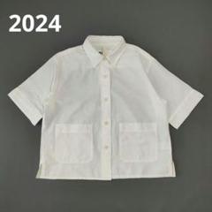 マーガレットハウエル★麻シャツ★1回のみ着用 A13475 マーガレットハウエル 23ss リネン100半袖シャツ
