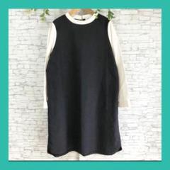 SM2 ◆サマンサモスモス（M)　袖切替ワンピース　ネイビー　上品　大人女子