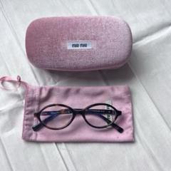 箱付きmiu miuミュウミュウ サングラス オーバーサイズ ブロック柄