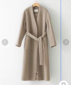 public tokyoハイクラスウールガウンコートノーカラーガウンコート