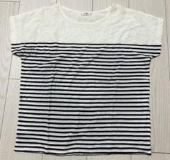 comfort basic 白紺　花柄　半袖シャツのサムネイル