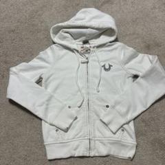 TRUE RELIGION 売れ筋商品|||トゥルーレリジョン パーカー・スウェットシャツ アウター レディース Sweatshirts White TRUE RELIGION WOMENS WHITE SWEATSHIRT BIG T ZIP UP HOODIE