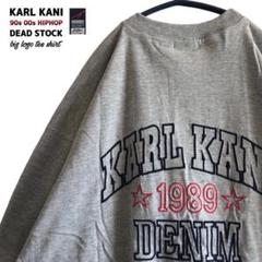 【タグ付き】00s KARL KANIカールカナイ両面ビッグロゴ刺繍TシャツB系