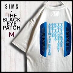 【限定コラボ】シムス × ブラックアイパッチ Tシャツ 両面ロゴ プリント 白