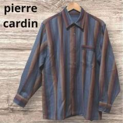 pierre cardin ストライプ シャツ 個性的 美品 ウールマークあり