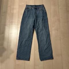 ハイウエスト ワイドレッグデニムパンツ