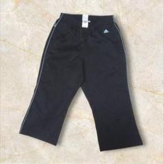 【アディダス】トラックパンツ　トレパン　クロップド　ジャージ下　ウエストゴム　黒