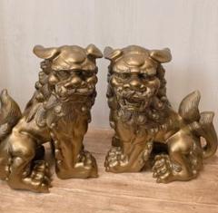 シーサー ペア　風水 魔除け　厄除け　玄関 金運 こんぴらさん