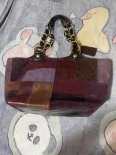 希少　美品　COACH コーチ　パッチワーク　トートバッグ　パープル　スエード 希少 美品 COACH コーチ パッチワーク トートバッグ パープル