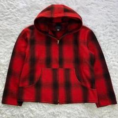 USA製　MONOGRAM オンブレチェックウールパーカー【M】シャドーチェック