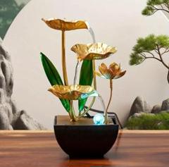 大赤字！金色の花とLEDライトの水流装飾品