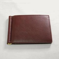 【限定価格 訳アリ新品】マネークリップ 本革 ダークブラウン オイルレザー仕様
