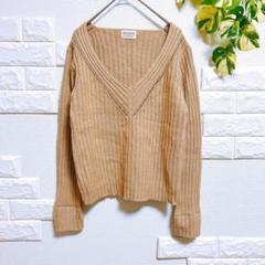ブラーミン　BRAHMIN　セーター　リブニット　美品　M　Vネック　女っぽ　冬