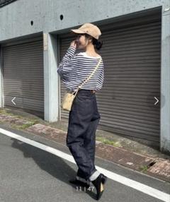 (最終お値下げ)hinari セミフレアデニムパンツ セミフレアデニムパンツ（裾カット可能）（デニムパンツ