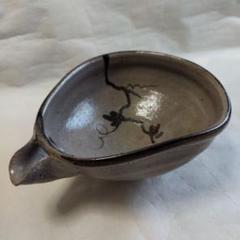 鉢■絵唐津 深鉢【帆柱窯 中嶋紀文】漆器蓋 片口水指 菓子器 菓子鉢 時代物■ 鉢□絵唐津 深鉢【帆柱窯 中嶋紀文】漆器蓋 片口水指 菓子器