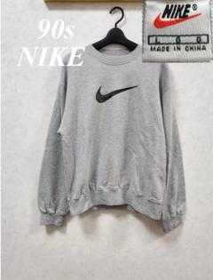 Nike 90sグレー スウェット made in usa 刺繍銀タグ NIKE - 90s NIKE ナイキ 銀タグ スウェットトレーナー 刺繍ロゴ