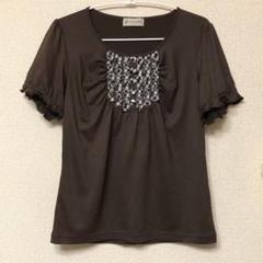アリスバーリーシフォン袖口リボン半袖チュニックL11号 白新品