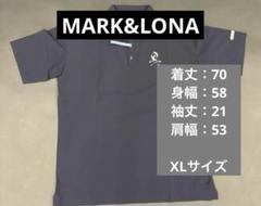 ★極美品 XLサイズ★ MARK&LONA ポロシャツ 総柄 迷彩 日本製 灰色 ☆極美品 XLサイズ☆ MARK&LONA ポロシャツ 総柄 迷彩 日本製 灰色