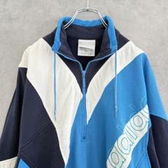 芸能人愛用 90s old adidas アディダス ハーフジップスウェットシャツ S トップス