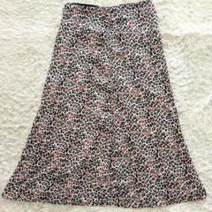 ZARA ザラ レオパード ロングスカート S 前スリット