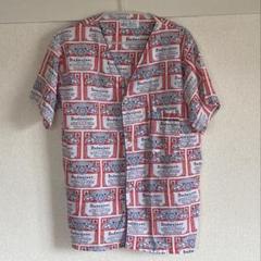 バドワイザー　budweiser 総柄　ノーカラー　シャツ　M 90s 00s