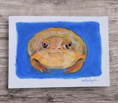 カエルのクレヨン画のサムネイル