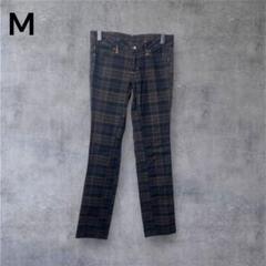 超希少　ベティスミス　ストレッチカジュアルパンツ　ステッチ ＆チェック柄　S Betty Smith ベティスミス パンツ ブラックウォッチ チェック柄