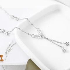 新品 キラキラ輝く蝶々のアンクレット★シルバー色