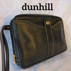 dunhill ダンヒル　ゴールド金具　ブラックレザー 　メンズクラッチバッグ