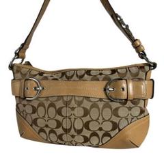美品 COACH ショルダーバッグ　レザーキャンバス　シグネチャーF07077 COACH/コーチ】 F07077 シグネチャー ショルダーバッグ