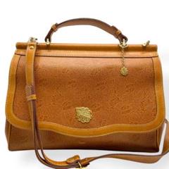 美品　NINARICCI ニナリッチ リーフエンボス 本革 2wayハンドバッグ