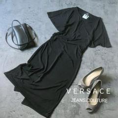 VERSACE ジーンズクチュール【M】ドレス ワンピース ストレッチ 胸開き