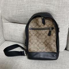 COACH ロゴ入りショルダーバッグ ブラウン/ブラック