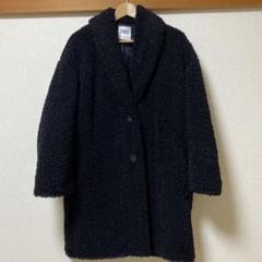 美品ZARA ブラックロングボアコート XS黒 ZARA ロング丈ボアコート