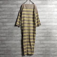 未使用レベル pelleqペレック Shirring striped dress