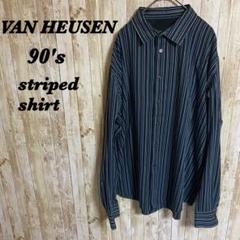 【838】90's VAN HEUSENヴァンヒューゼン　ストライプシャツ