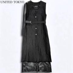 UNITED TOKYO カッティングメッシュベスト ロングジレ ベルト付き 黒 2025年最新】UNITED TOKYO 丈：ロング ベスト・ジレの人気