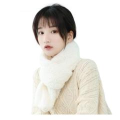 マフラー ふわふわ ホワイト 150cm もふもふ 防寒 冬コーデ 定番