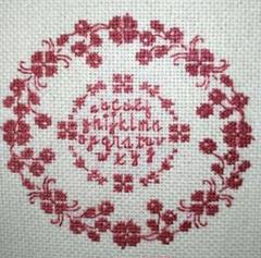 クロスステッチ刺繍 ☆リース☆完成品 クロスステッチ 完成品 薔薇 コスモス 戸塚刺繍 リース フレーム