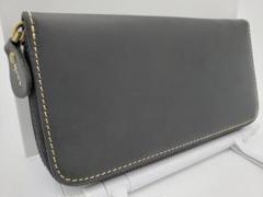 新品 イタリアンレザー ラウンドファスナー 長財布 牛本革 本皮 ブラック 牛皮