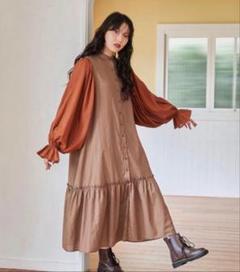 新品　POPPY パフスリーブワンピース　あさぎーにょ 限定 完売品 poppy あさぎーにょ コットンレースワンピース L