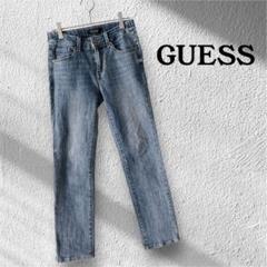ゲス （26） ストレートデニム パンツ ジーンズ ストレッチ ダメージ S