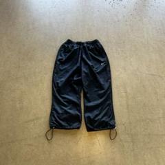 00s NIKE 七部丈　ナイロンワイドパンツ　Y2K シティ　テック　黒 古着