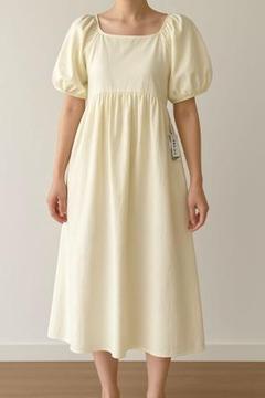 【新品未使用】LOVERS バックリボン付きパフスリーブワンピース