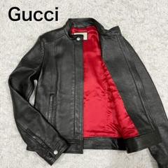 希少美品✨グッチ ラムレザージャケット 裏地総柄 イタリア製