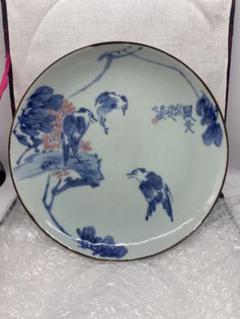中国　景徳鎮製　恩懐作　染付青花絵皿　元箱付 中国景徳鎮製恩懐作染付青花絵皿元箱付