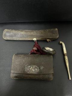 アキラ送料無料　江戸～明治期　在銘　細密彫刻煙管入れ 楽天市場】八久保煙管 純銀 羅宇煙管唐草 七寸 約210mm 根竹を