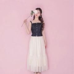 ワンピース backribbondocking onepiece m me eme M me eme／Shoulder ribbon waist cut one piece(eme10356