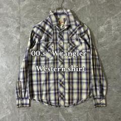 00s Wrangler ウエスタンシャツ チェック柄 M スナップボタン